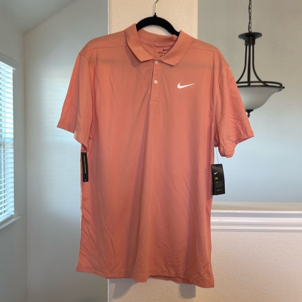 Coral Nike Dri Fit Polo